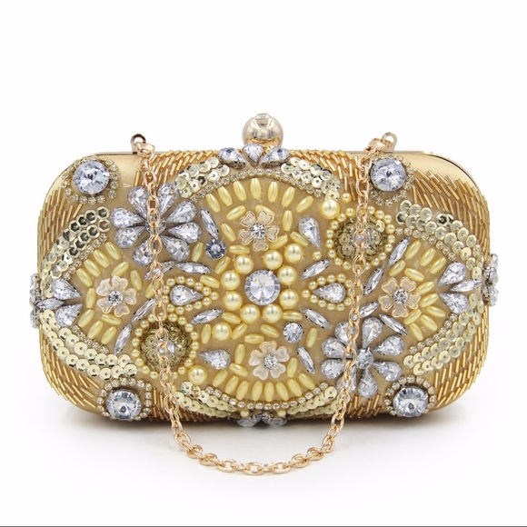 Handbags - Gold Clutch